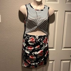 Floral and stripe dress